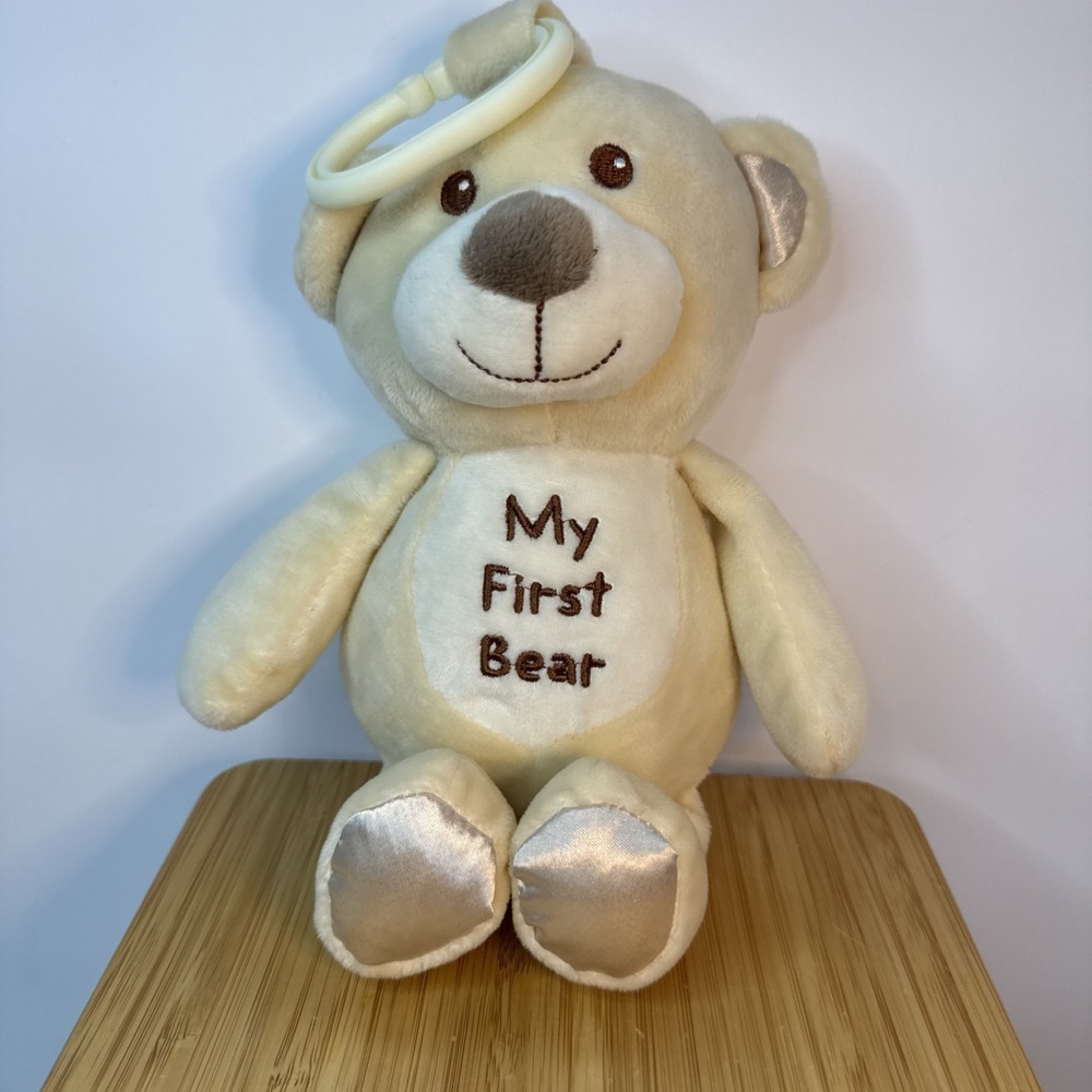 KellyToy Baby My First Bear Lovey Rattle 10" Plush Tan‎ Stuffed Animal Toy